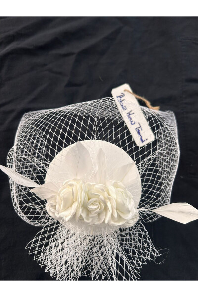 Wedding Accessory, Wedding Cap Veil, Wedding Hat, Wedding Cap, Bridal Hat, Veil, Tulle Bridal Comb - 8