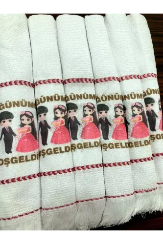 Wedding Towel Car Towel Convoy Towel 12-Pack. Pink Bride 2-WHITE 61 - 7