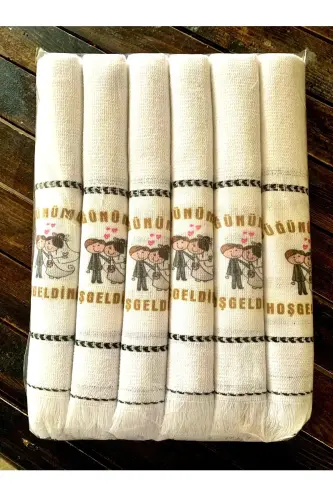 Wedding Towel Car Towel Convoy Towel 12 Pieces, Welcome to our wedding. okuluk.yörük Toy Dəsmal-white - YÖRÜK TUHAFIYE (1)
