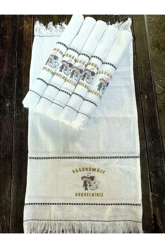 Wedding Towel Car Towel Convoy Towel 12 Pieces, Welcome to our wedding. okuluk.yörük Toy Dəsmal-white - 3