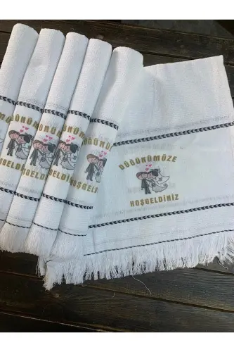 Wedding Towel Car Towel Convoy Towel 12 Pieces, Welcome to our wedding. okuluk.yörük Toy Dəsmal-white - 4