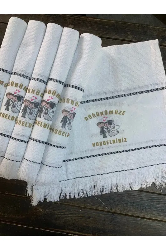 Wedding Towel Car Towel Convoy Towel 12 Pieces, Welcome to our wedding. okuluk.yörük Toy Dəsmal-white - 4