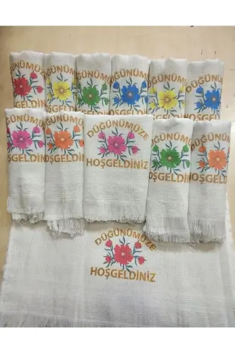 Wedding Towel Car Towel Convoy Towel 12 Pieces, Welcome to Our Wedding. School Towel, floral-red1 - 4