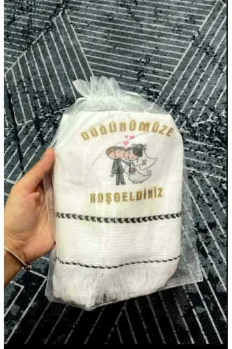 Wedding Towel, Tulle Bag Wedding Towel Car Towel Convoy Towel Pack of 12 Bagged-beyazztüll99 - YÖRÜK TUHAFIYE (1)