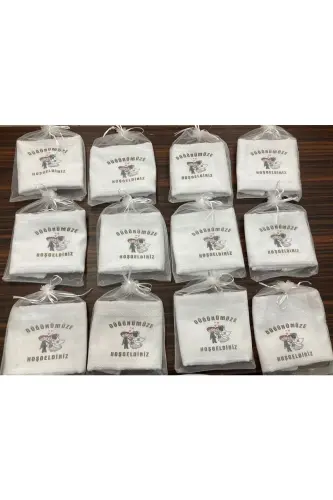 Wedding Towel, Tulle Bag Wedding Towel Car Towel Convoy Towel Pack of 12 Bagged-beyazztüll99 - 6