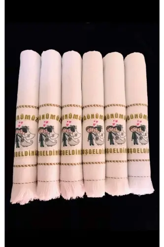 Wedding Towel, Tulle Bag Wedding Towel Car Towel Convoy Towel Pack of 12 Bagged-beyazztüll99 - 8