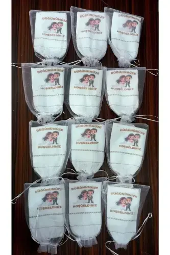 Wedding Towel, Tulle Pouch Wedding Towel Car Towel Convoy Towel 12-Piece Pack Yenigd-blue2 - 1