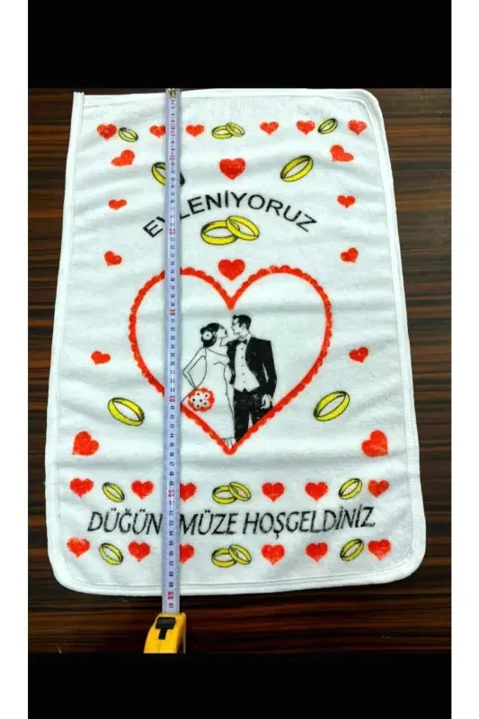 Wedding Towel White 12 Pieces (40x60 Cm) Quality Velvet Towel-red2 - 6