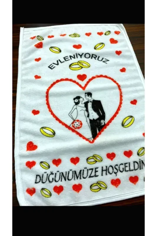 Wedding Towel White 12 Pieces (40x60 Cm) Quality Velvet Towel-red2 - 8