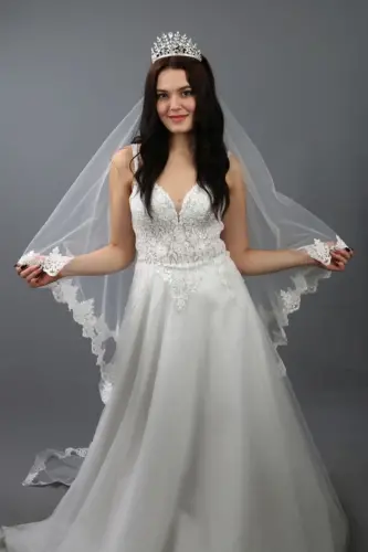 Wedding Veil Two-Layer French Lace Comb Long Bottom Layer 240 Cm Short Bottom Layer 70 Cm - PARIS IN PARIS (1)