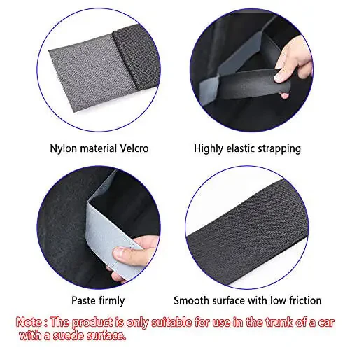 Wedfish Эластичные ремни для организации багажника автомобиля с крючками и липучками + 2 кармана, 20''/27,5'' Автомобильные органайзеры, Организуйте захламленный багажник, чтобы вещи не катились (27,5 дюйма в длину) - 6