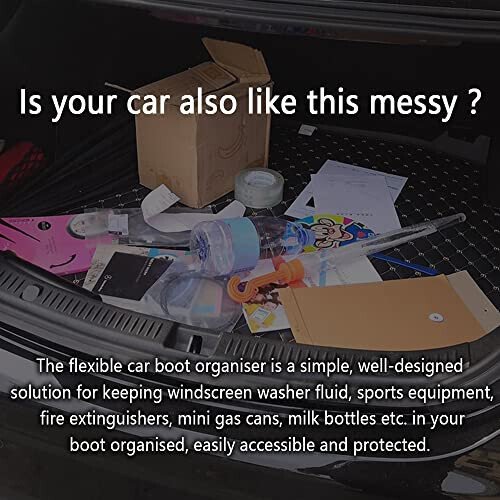 Wedfish Elastik Avtomobil Bagaj Tartiblashtirish Tashlamalari Ilgak va Yopishqoq Lentali+2 Cho'ntak, 20''/27,5'' Avtomobil Tartiblashtirgichlari, Tartibsiz Bagajni Tartibga Sola, Buyumlar Aylanishini Oldini Oladi (27,5 dyuym Uzunlikda) - 3