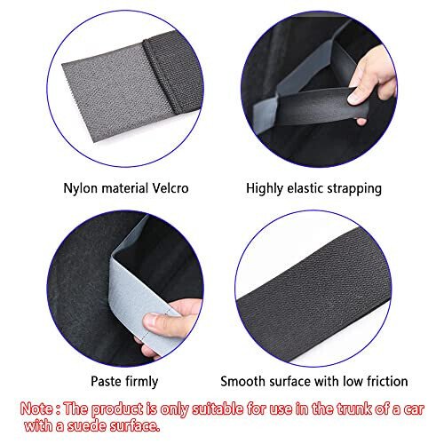 Wedfish Elastik Avtomobil Bagaj Tartiblashtirish Tashlamalari Ilgak va Yopishqoq Lentali+2 Cho'ntak, 20''/27,5'' Avtomobil Tartiblashtirgichlari, Tartibsiz Bagajni Tartibga Sola, Buyumlar Aylanishini Oldini Oladi (27,5 dyuym Uzunlikda) - 6