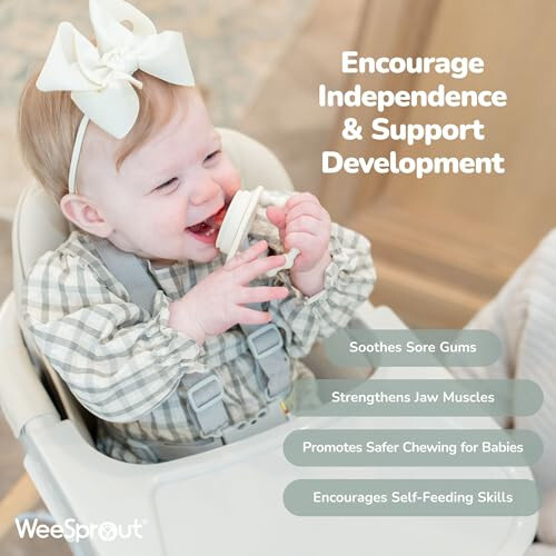 WeeSprout Silicone Baby Food Feeders + Freezer Tray for Batch Prep, Set of 2, Introduce New Foods Safely, Double as Teething Toys, Includes 2 Extra Pouches & Travel Lids, Dishwasher Safe - 3