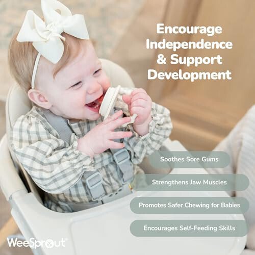 WeeSprout Baby Food Feeder Set - 2 Silicone Feeders & Reusable Freezer Tray with Lid - BPA-Free Fresh Fruit & Veggie Pacifier for Babies & Toddlers - Double as Teething Toys - Dishwasher Safe - 3