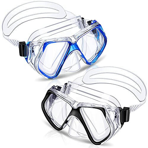 Weewooday 2 Pcs Swimming Diving Goggles with Nose Cover Swim Mask Goggle Swim Snorkel Goggle for Adults - 1