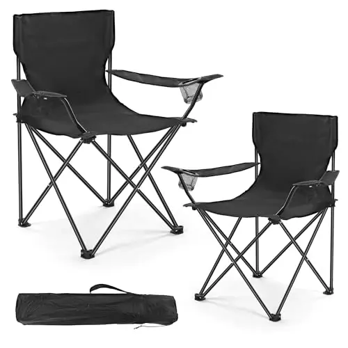 WEIDIORME 2 Pack Lightweight Camping Chairs, 300LBS Heavy-Duty Portable Folding Chairs with Carry Bag, Compact Design for Camping, Beach, Picnics, and Outdoor Event - 1