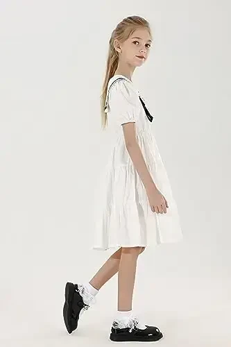 WEIDUAINI Baby Girls Socks Black and White Turn Cuff Lace Bow Ruffle Socks for Kids and Infants Toddlers - 2