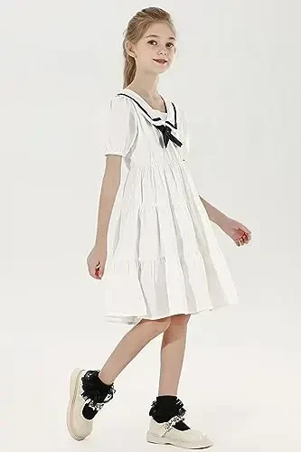 WEIDUAINI Baby Girls Socks Black and White Turn Cuff Lace Bow Ruffle Socks for Kids and Infants Toddlers - 4