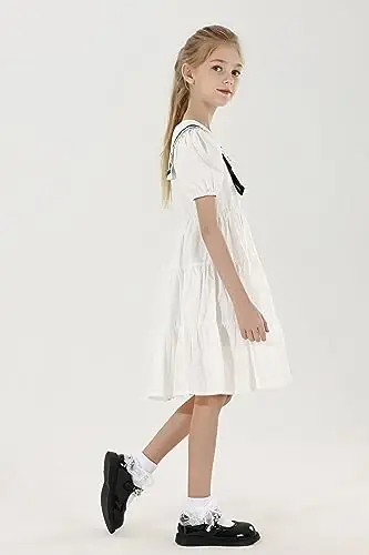 WEIDUAINI Baby Girls Socks Black and White Turn Cuff Lace Bow Ruffle Socks for Kids and Infants Toddlers - 2