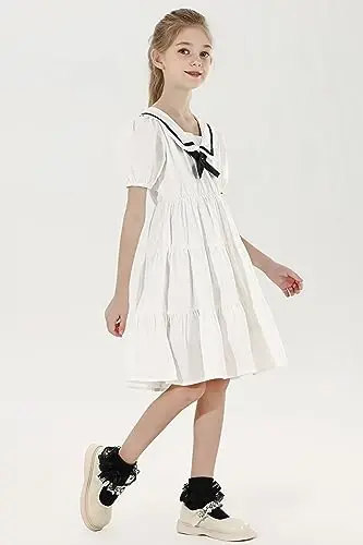 WEIDUAINI Baby Girls Socks Black and White Turn Cuff Lace Bow Ruffle Socks for Kids and Infants Toddlers - 6