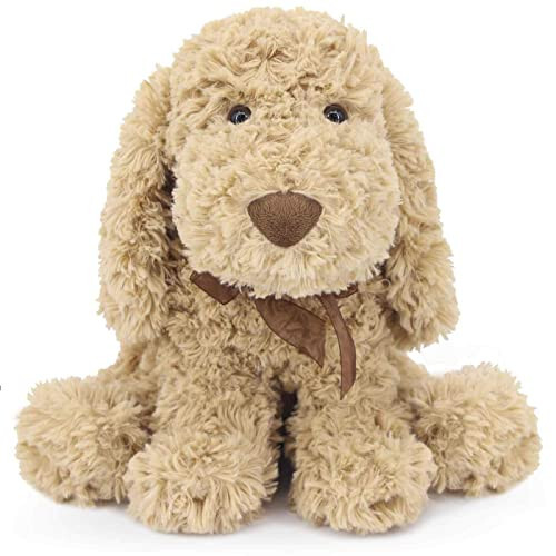 WEIGEDU Poodle Puppy Goldendoodle Stuffed Animal, Adorable Toy Dog Labradoodle Plush for Kids Boys Girls Birthday Easter Christmas Bedtime Gift, 11.8“ Golden - 2