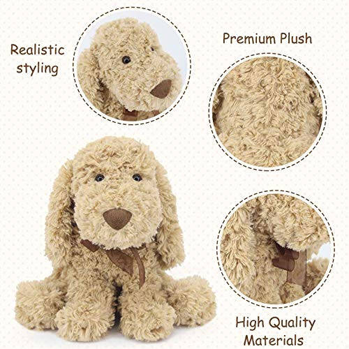 WEIGEDU Poodle Puppy Goldendoodle Stuffed Animal, Adorable Toy Dog Labradoodle Plush for Kids Boys Girls Birthday Easter Christmas Bedtime Gift, 11.8“ Golden - 5