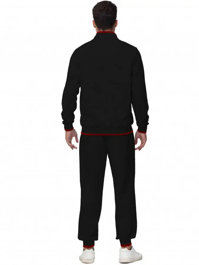 Weilanxin Men's Tracksuits Sweatsuits for Men Set Track Suits 2 Piece Casual Athletic Jogging Warm Up Full Zip Sweat Suits Black L - 2