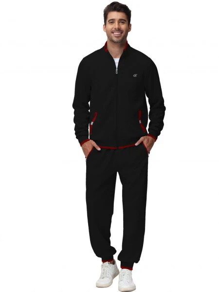 Weilanxin Men's Tracksuits Sweatsuits for Men Set Track Suits 2 Piece Casual Athletic Jogging Warm Up Full Zip Sweat Suits Black L - 6