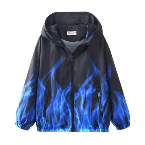 WELAKEN lightweight Jacket for Girls Kids & Toddler II Girls' Print Water-resistant Jacket 