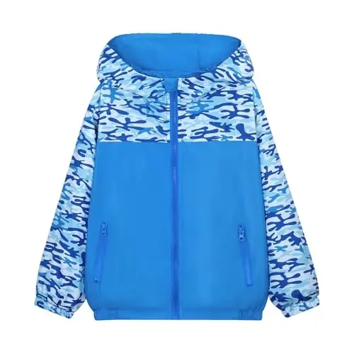 WELAKEN lightweight Jacket for Girls Kids & Toddler II Girls' Print Water-resistant Jacket 
