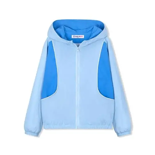 WELAKEN lightweight Jacket for Girls Kids & Toddler II Girls' Print Water-resistant Jacket 