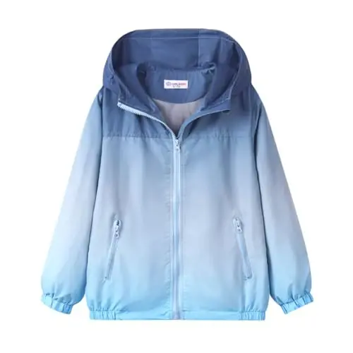 WELAKEN lightweight Jacket for Girls Kids & Toddler II Girls' Print Water-resistant Jacket 