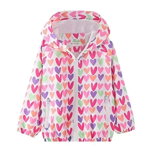 WELAKEN Lightweight Jacket for Girls Kids & Toddler II Girls' Print Water-Resistant Jacket - MODAZONE