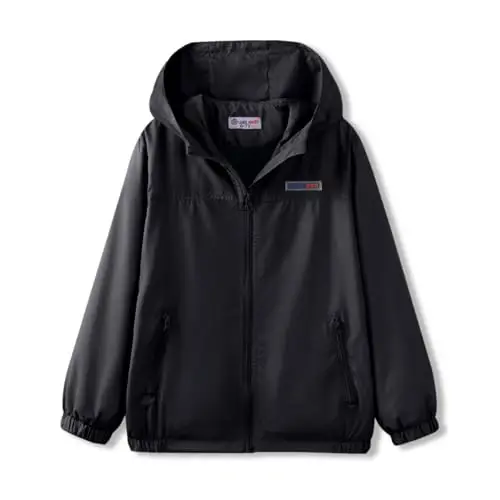 WELAKEN lightweight Jacket for Girls Kids & Toddler II Girls' Print Water-resistant Jacket 