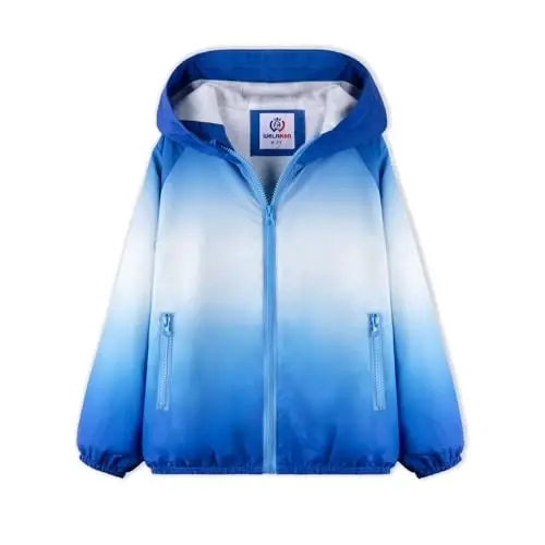 WELAKEN lightweight Jacket for Girls Kids & Toddler II Girls' Print Water-resistant Jacket 