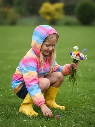 WELAKEN lightweight Jacket for Girls Kids & Toddler II Girls' Print Water-resistant Jacket 