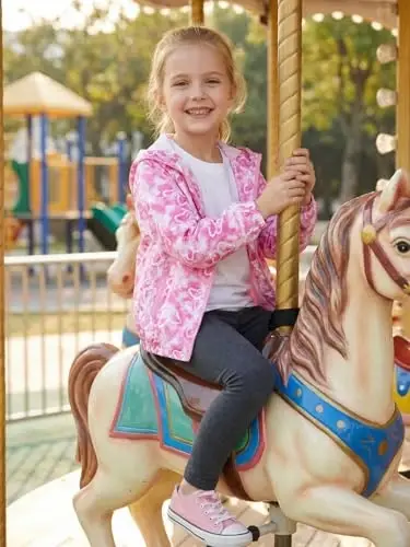 WELAKEN lightweight Jacket for Girls Kids & Toddler II Girls' Print Water-resistant Jacket 
