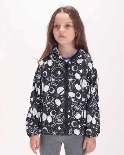WELAKEN lightweight Jacket for Girls Kids & Toddler II Girls' Print Water-resistant Jacket - WELAKEN (1)