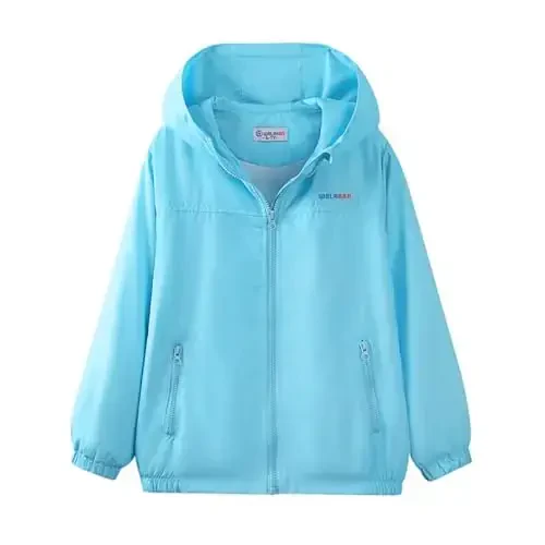WELAKEN lightweight Jacket for Girls Kids & Toddler II Girls' Print Water-resistant Jacket 