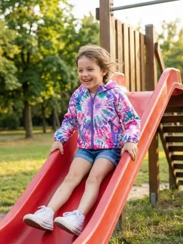 WELAKEN lightweight Jacket for Girls Kids & Toddler II Girls' Print Water-resistant Jacket 