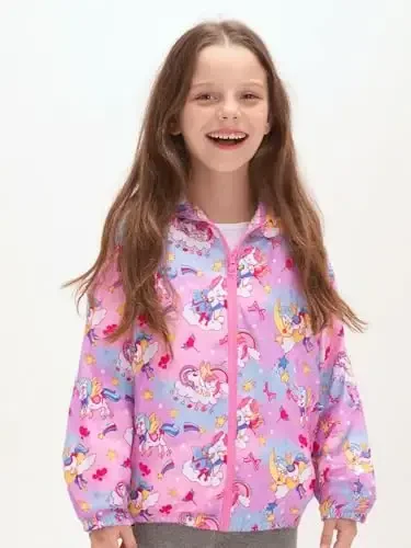WELAKEN lightweight Jacket for Girls Kids & Toddler II Girls' Print Water-resistant Jacket - 3