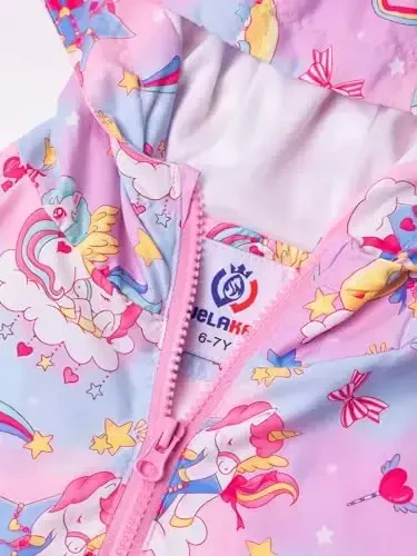 WELAKEN lightweight Jacket for Girls Kids & Toddler II Girls' Print Water-resistant Jacket - 4
