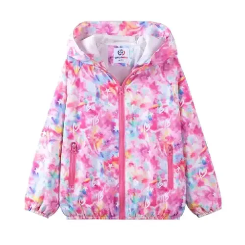 WELAKEN lightweight Jacket for Girls Kids & Toddler II Girls' Print Water-resistant Jacket - 1