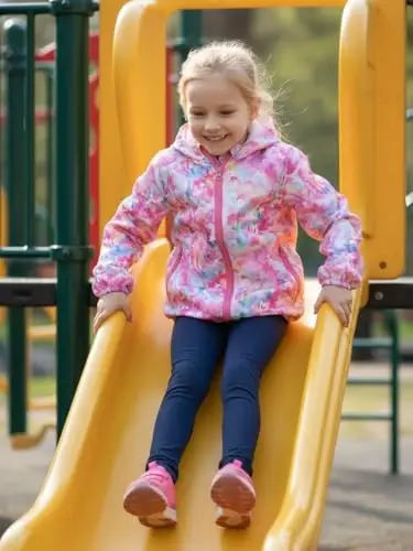 WELAKEN lightweight Jacket for Girls Kids & Toddler II Girls' Print Water-resistant Jacket 