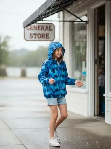 WELAKEN lightweight Jacket for Girls Kids & Toddler II Girls' Print Water-resistant Jacket 