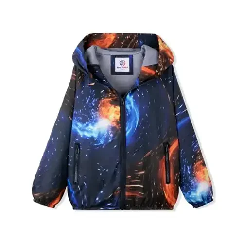 WELAKEN lightweight Jacket for Girls Kids & Toddler II Girls' Print Water-resistant Jacket 