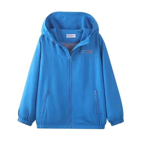 WELAKEN lightweight Jacket for Girls Kids & Toddler II Girls' Print Water-resistant Jacket 