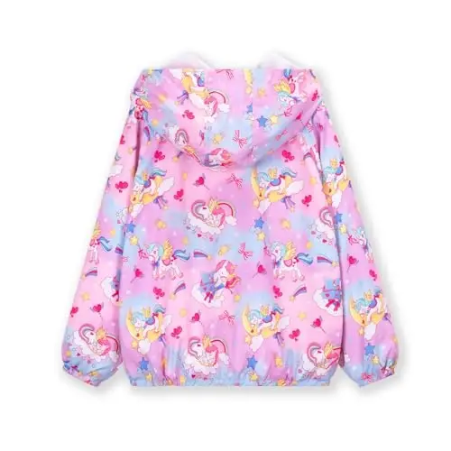 WELAKEN lightweight Jacket for Girls Kids & Toddler II Girls' Print Water-resistant Jacket - 3