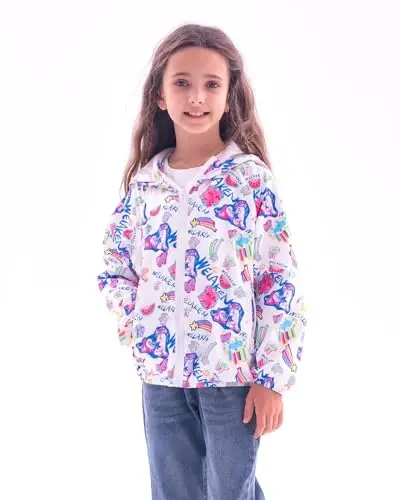 WELAKEN lightweight Jacket for Girls Kids & Toddler II Girls' Print Water-resistant Jacket - WELAKEN (1)